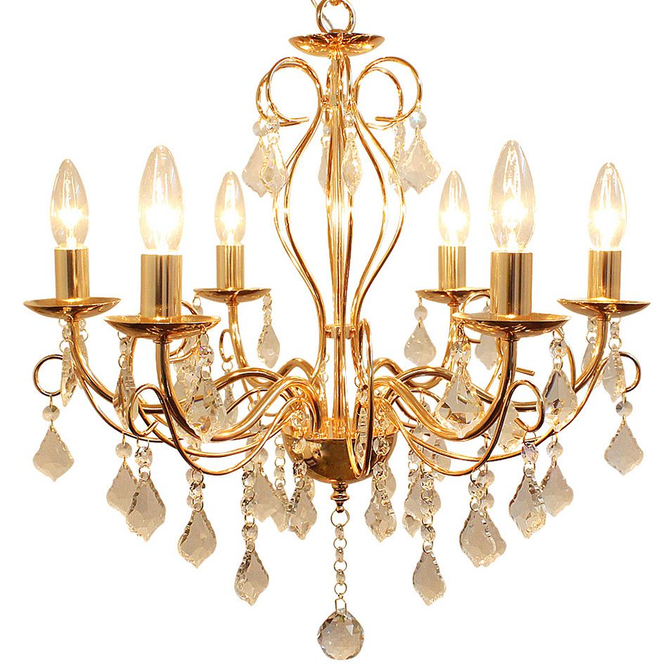 6灯シャンデリア LED対応 「クララ」華奢で美しいデザイン