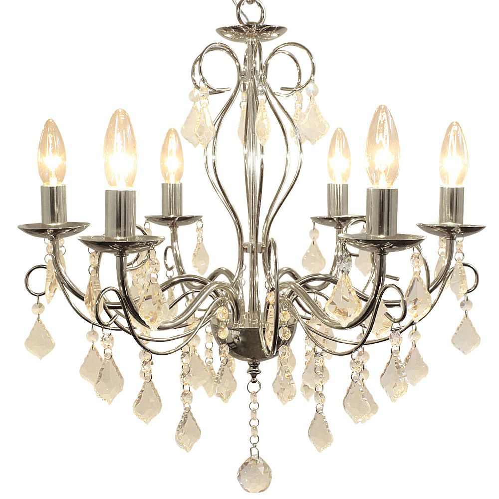 6灯シャンデリア LED対応 「クララ」華奢で美しいデザイン