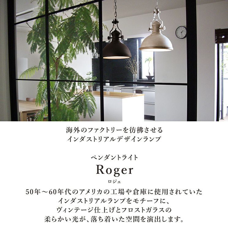 1灯 インダストリアルペンダントライト Roger (ロジェ) | 照明専門店