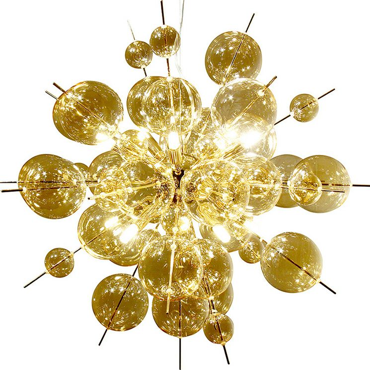 10灯 バブルシャンデリア BALLON (バロン) オーロラ シルバー アンバー