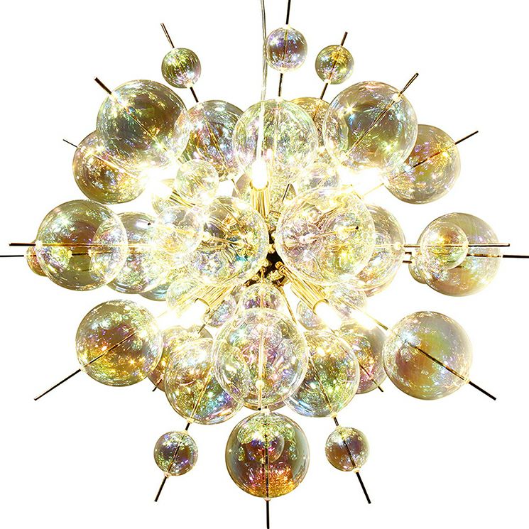 10灯 バブルシャンデリア BALLON (バロン) オーロラ シルバー アンバー