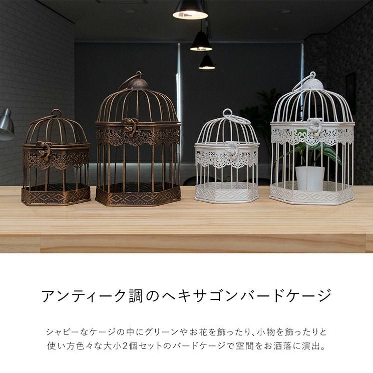 アイアンバードケージ ヘキサゴンS 2Pセット 鳥かご 鳥籠 インテリア