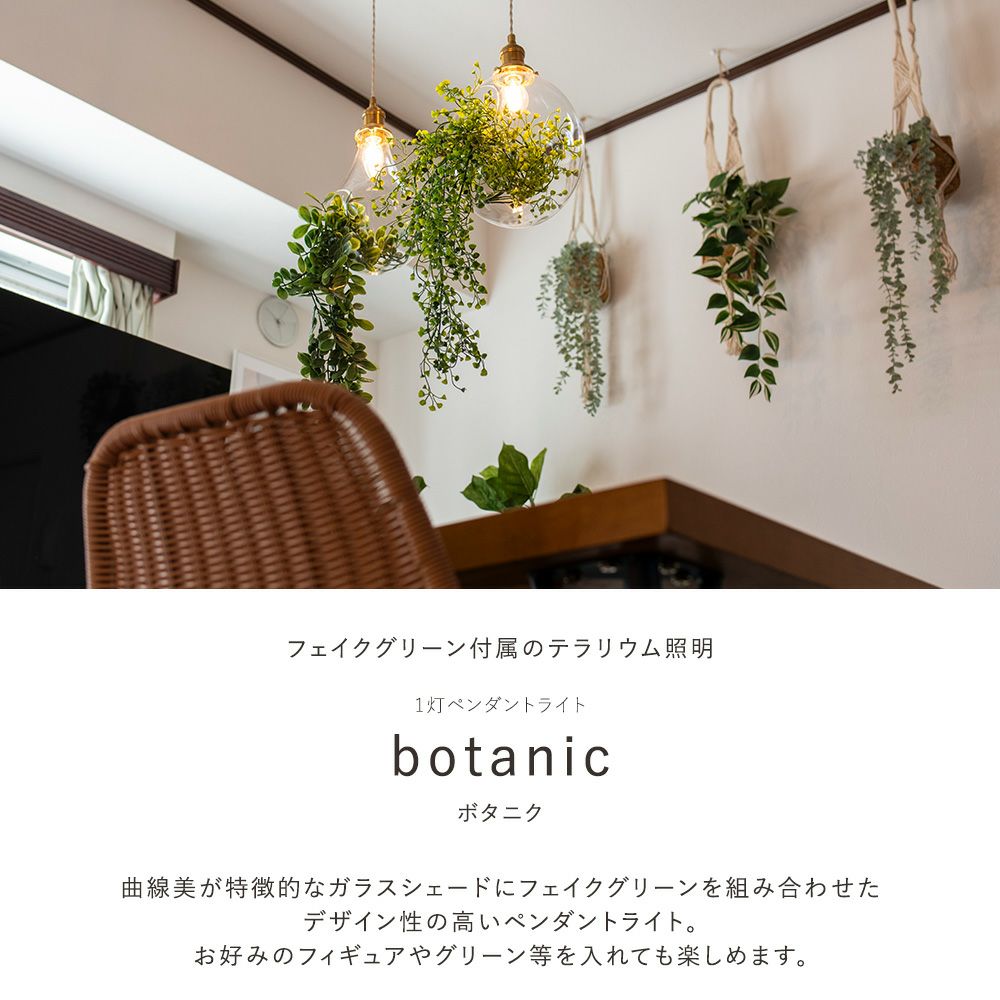テラリウム ペンダントライト グリーンのある暮らしにテラリウムペンダントライト「Botanic/ボタニク」