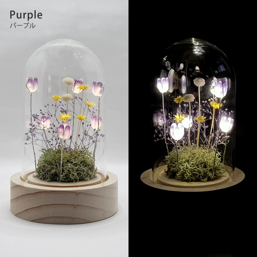 プリザーブドフラワーをアレンジしたLED ナイトランプ フラワーランプ