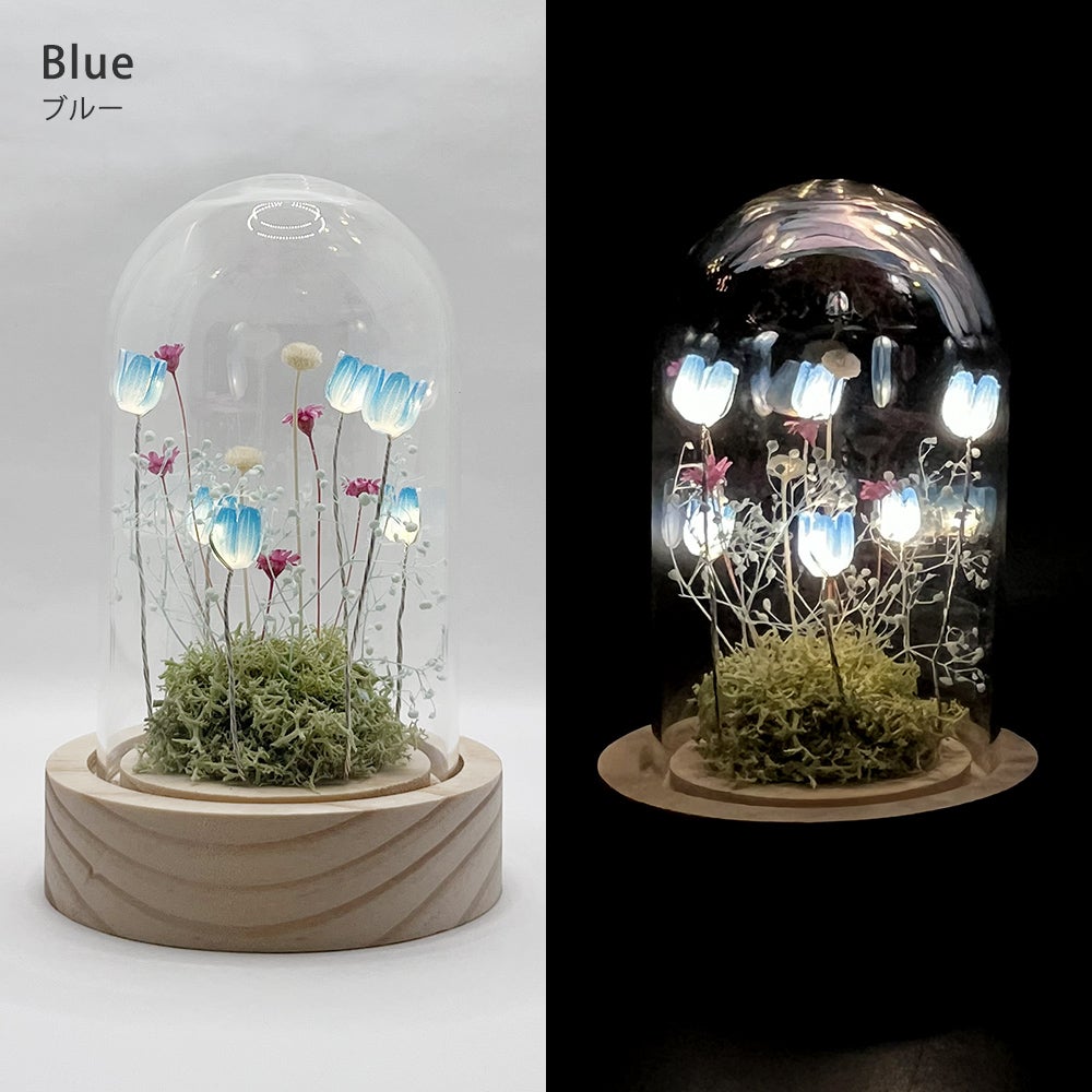 プリザーブドフラワーをアレンジしたLED ナイトランプ フラワーランプ